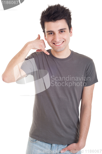 Image of Man showing calling sign