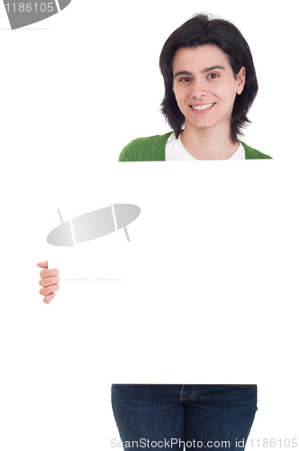 Image of Woman with a banner
