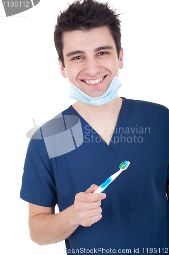 Image of Dentist with toothbrush