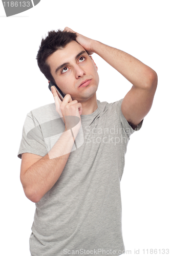 Image of Stressed man on the phone