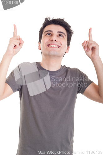 Image of Man pointing up