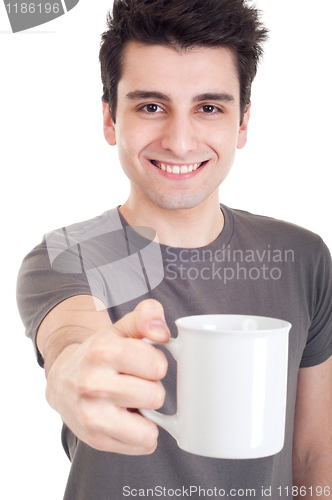 Image of Man holding mug