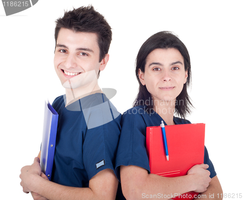 Image of Doctors team holding folders