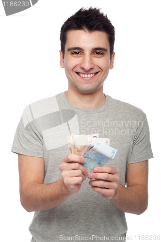 Image of Man holding money