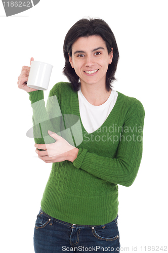 Image of Woman holding mug