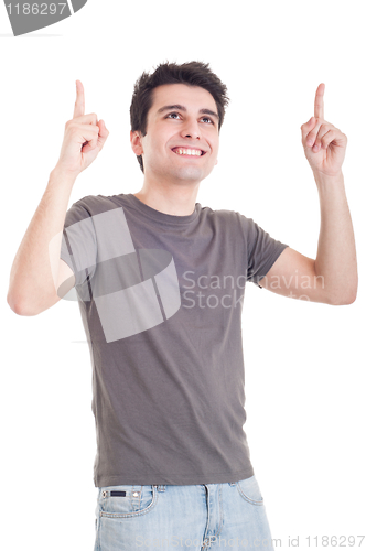 Image of Man pointing up