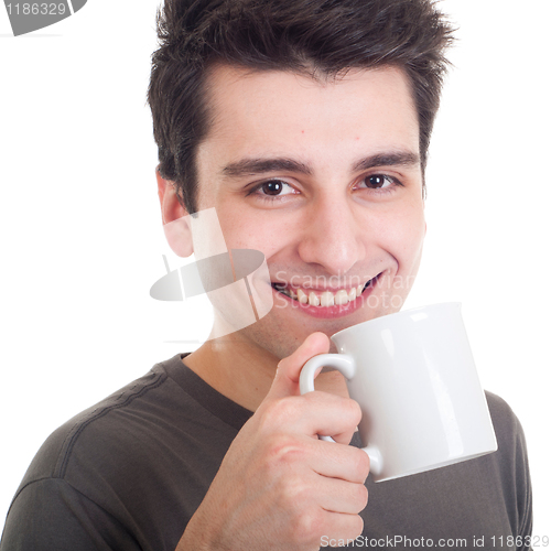 Image of Man holding mug