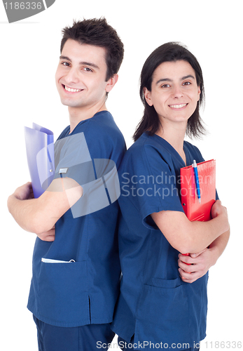 Image of Doctors team holding folders