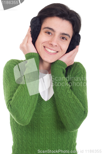 Image of Woman with ear muffs