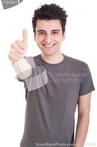 Image of Man showing thumbs up