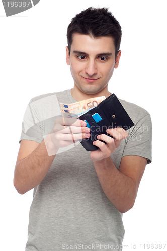 Image of Man looking at wallet