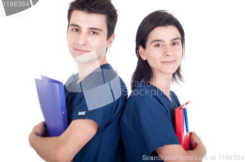 Image of Doctors team holding folders