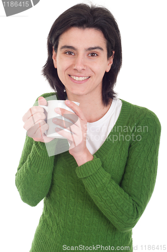 Image of Woman holding mug