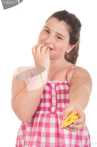 Image of Girl offering chips