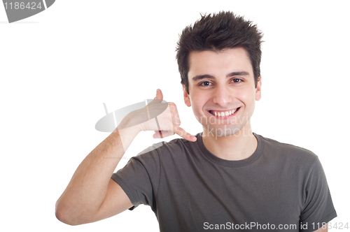 Image of Man showing calling sign
