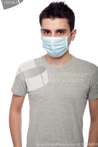 Image of Casual man in protective mask