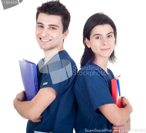 Image of Doctors team holding folders