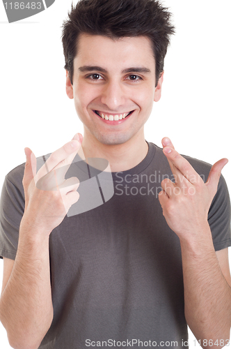Image of Man with crossed fingers