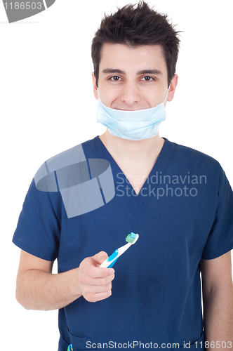 Image of Dentist with toothbrush