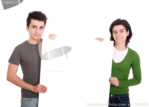 Image of Man and woman with banner