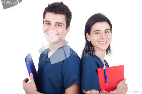 Image of Doctors team holding folders