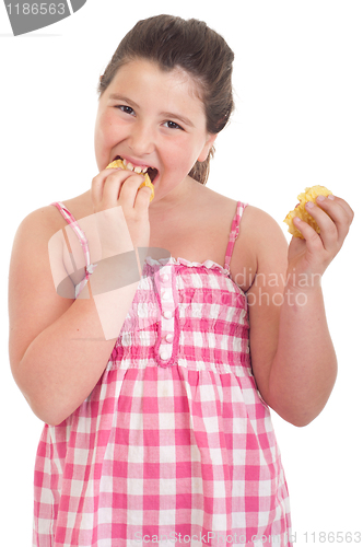 Image of Girl eating chips