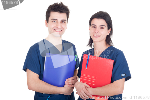 Image of Doctors team holding folders