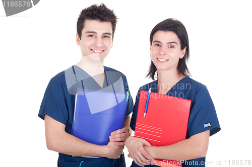 Image of Doctors team holding folders