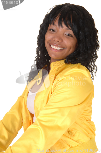 Image of Girl in yellow jacket.