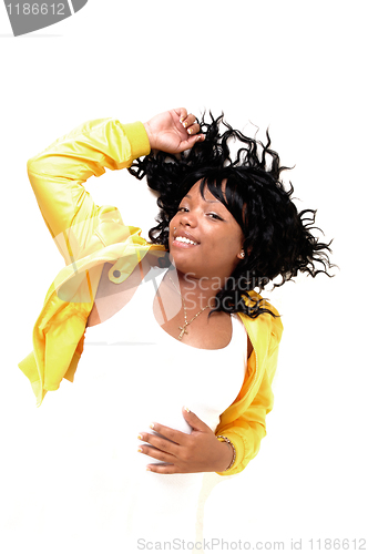 Image of Girl in yellow jacket.