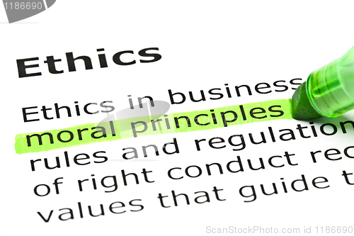 Image of 'Moral principles' highlighted in green