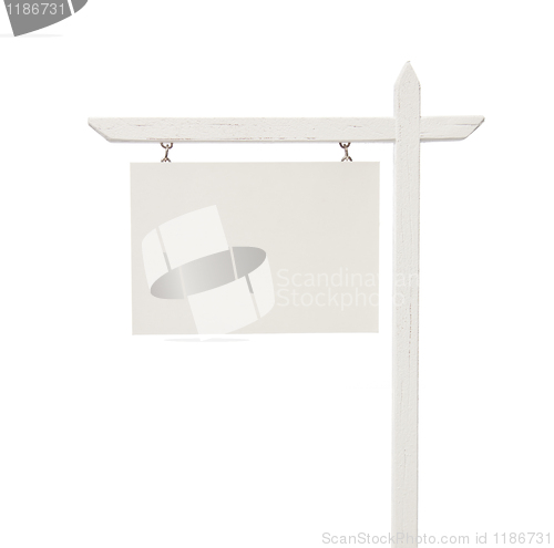 Image of Blank Real Estate Sign on White