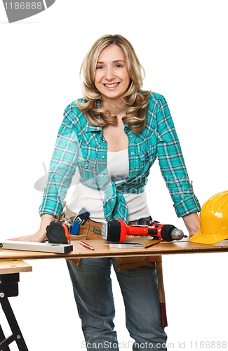 Image of smiling woman at work