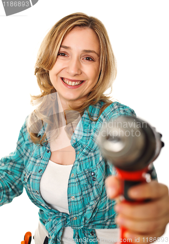 Image of happy handywoman