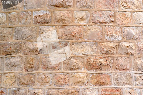 Image of Wall built of rough stone blocks 