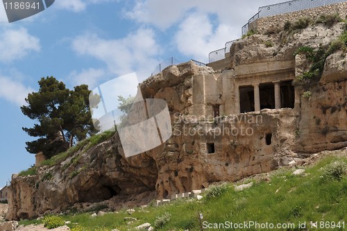Image of Ancient tomb of Benei Hezir in Jerusalem 