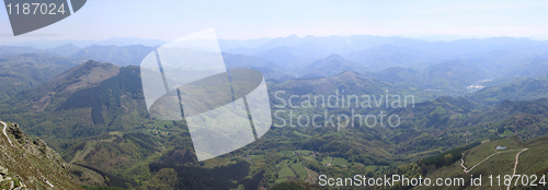 Image of aerial view of mountains