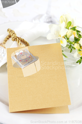 Image of Invitation card  or menu for wedding