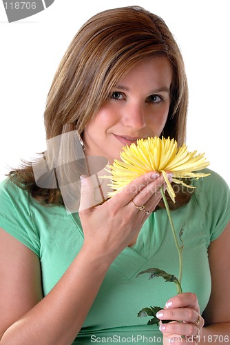 Image of Woman & Chrysanthemum