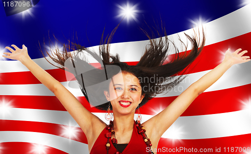 Image of American Girl Celebrating