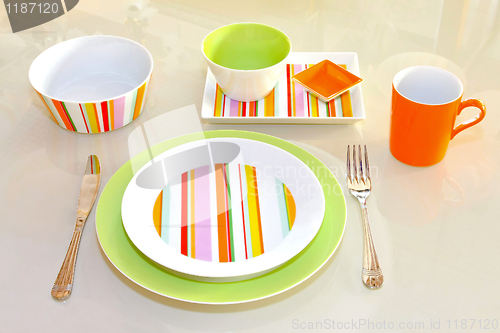 Image of Green tableware