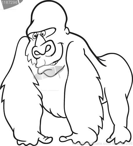 Image of gorilla for coloring book