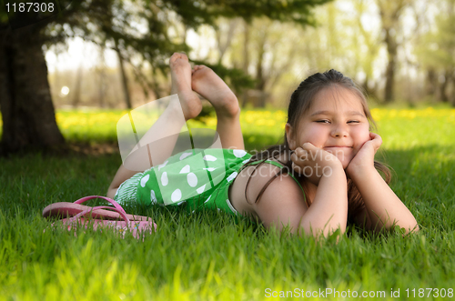 Image of Kid Relaxing Outside