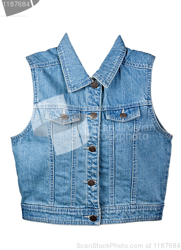 Image of blue denim vest