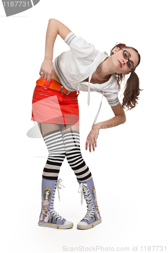 Image of girl in striped socks