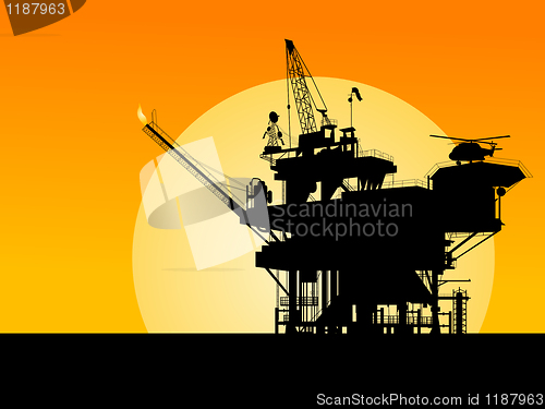 Image of Oil platform silhouette