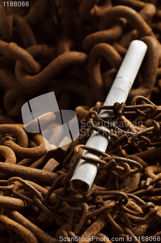 Image of Chains holding down cigarette