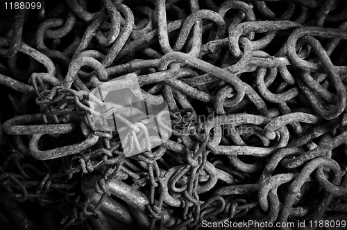 Image of Rusty chain texture in black and white