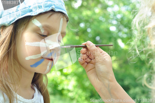 Image of face mask carnival painting