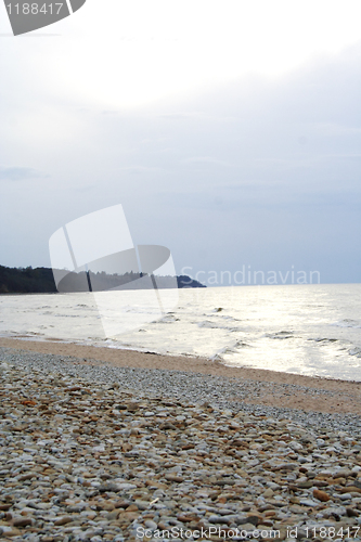 Image of stone beach in evening